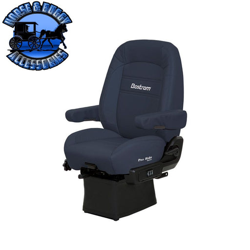 #9230011-904  Bostrom Pro Ride Truck Seat, Blue Ultra-leather, LoPro - 910, Drape, Dual 16" Armrests, Mid-Back seat Dark Slate Gray