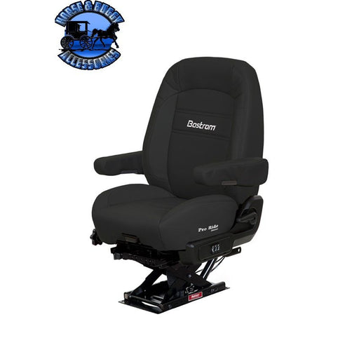 #8230001-900 Bostrom Truck Seat, Black Ultra-leather, LoPro - 910, Dual 16" Armrests, Mid-Back seat Dark Slate Gray