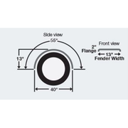 NF155SSNR13LA 13'' wide Stainless steel Fenders for LIFT AXLES (SOLD IN PAIRS) #NF155SSNR13LA Lavender