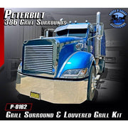 Peterbilt 386 front grill kit surround with insert (all years) Aranda grill surround LOUVERED BARS P-0162 Dark Slate Gray