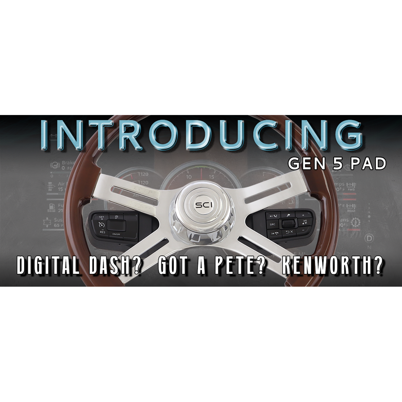 #9505 For Kenworth and Peterbilt trucks (2023 newer)-Must use classic SCI Wheel 18" only -Does not include switches -Includes Hub Adapter Steering Wheel Hub Dark Slate Gray