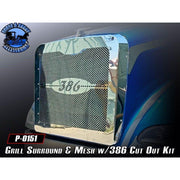 Peterbilt 386 front grill kit surround with insert (all years) Aranda grill surround 386 LOGO P-0151 Dark Slate Gray