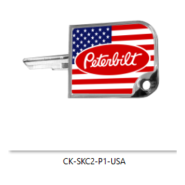 CK-SKC1-P1-USA Rectangular Big Key Cover, PB Logo - US Flag Red/Chrome Gray