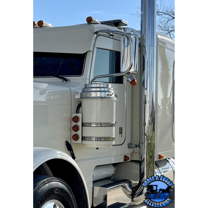 Peterbilt SQUARE 3 watermelon air cleaner front light mount 304 stainless (sold in pairs) #5600 AIR CLEANER BRACKET Light Slate Gray