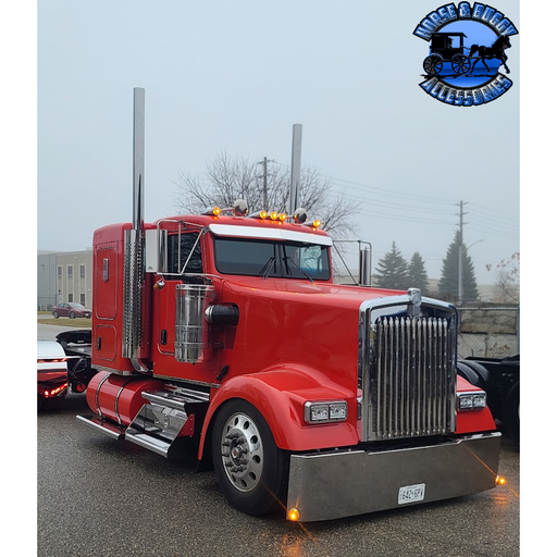 #KWFG-OE-20-5 Flat glass Kenworth visor (old school) 5" drop (Colorado style) Kenworth visor Light Steel Blue