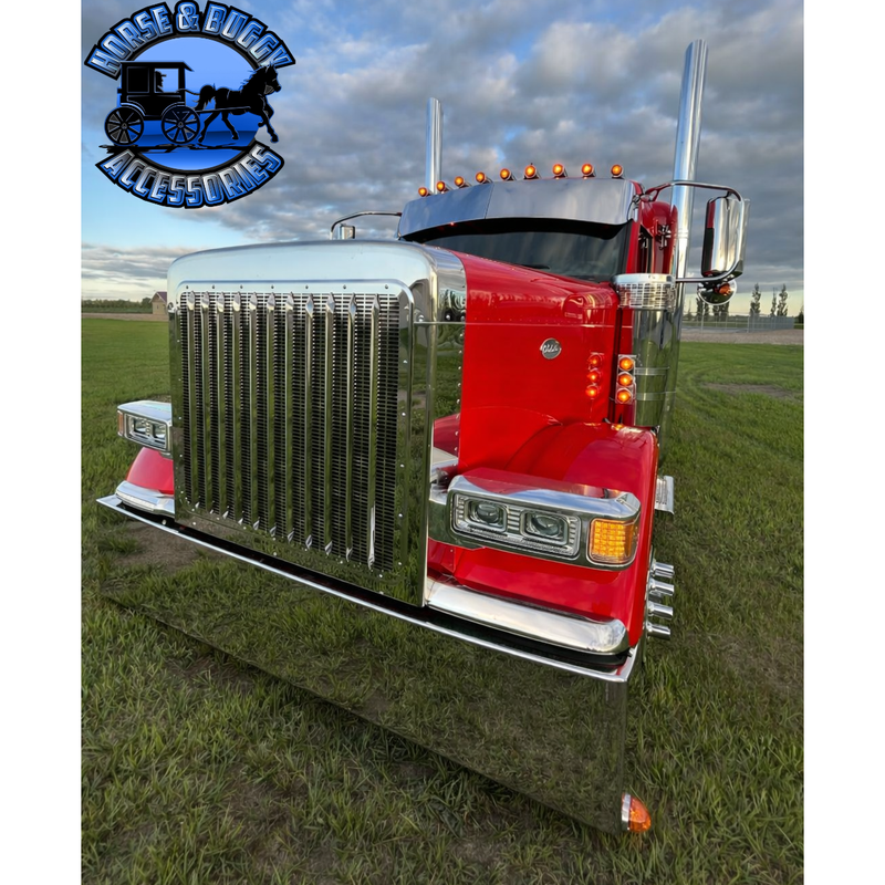 #PFT-GS-TR-589-SS PETERBILT 589 GRILL SURROUND (Conversion kit to look like 379) 4 PIECE STAINLESS STEEL
