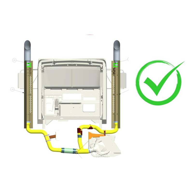 Kenworth 2018+ Lincoln Reduced to 4" ID Chrome 90 Degree Exhaust Elbows (Choose Size and Style)