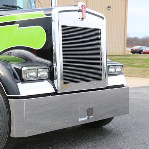 Dark Sea Green rw-C950001-22MT-2  22 INCH MULTI-FIT BLIND MOUNT BUMPER WITH MITERED ENDS 2019 KENWORTH W900L 22 inchBUMPER HEIGHT Mitered EndEND TYPE Long Radius BLIND MOUNT BUMPER