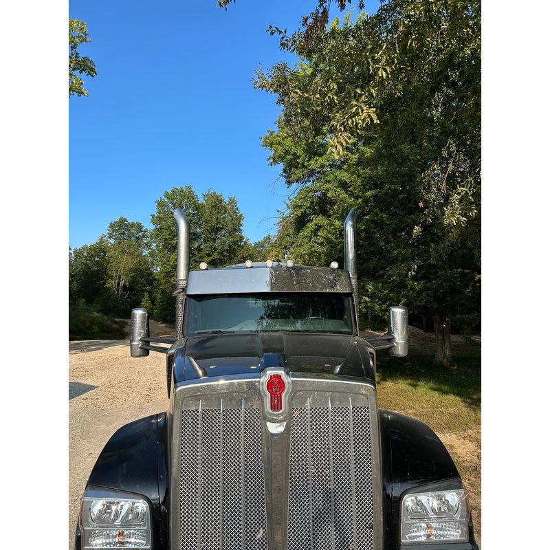 Rollin Low 12" Straight Visor (Kenworth T680, T880, W990) (Peterbilt 567, 579, 589)  #3002 PETERBILT VISOR Dark Slate Gray