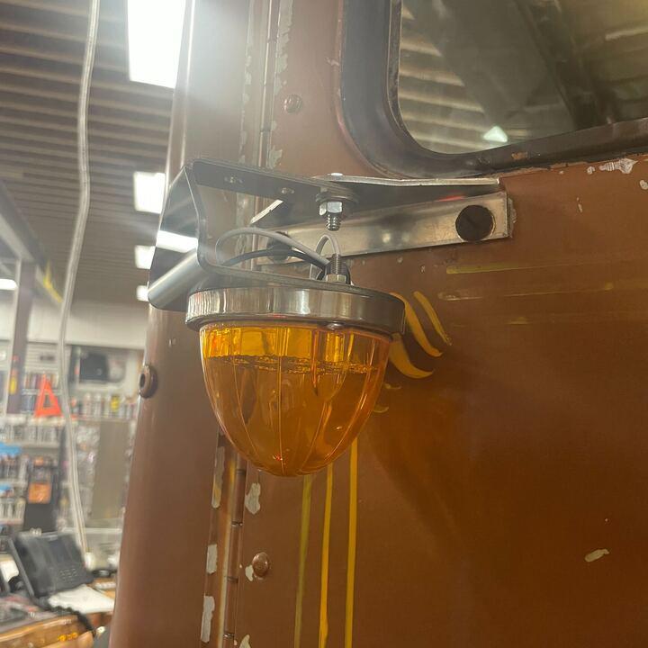 SS-1065  angled FACING DOWN watermelon mirror bracket; 304ss sold in indiviudually Dark Olive Green