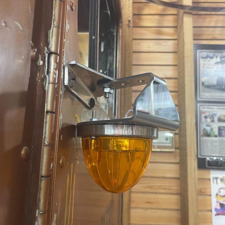 SS-1065  angled FACING DOWN watermelon mirror bracket; 304ss sold in indiviudually Dim Gray