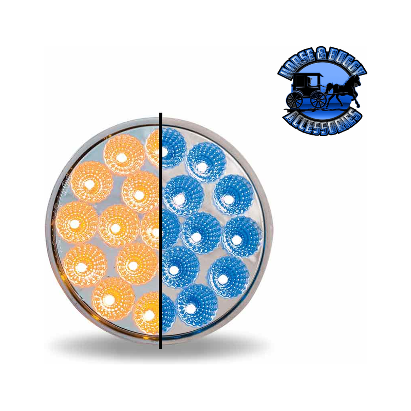 4" Round Trux Dual Revolution LEDs (Choose Style and Color) 4" ROUND Amber to Blue - #TLED-4XAB Gray
