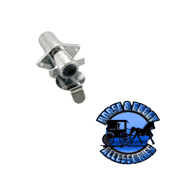 UP-98405 4-Pole Round M/FM Chrome Metal Trailer Plug Connector, 1 Set. Black