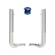 #KC-Q705048CP Dynaflex 7" reduced to 5" kw 900b exhaust kit with 48" quiet spools and over the frame elbows and clamps EXHAUST Light Gray