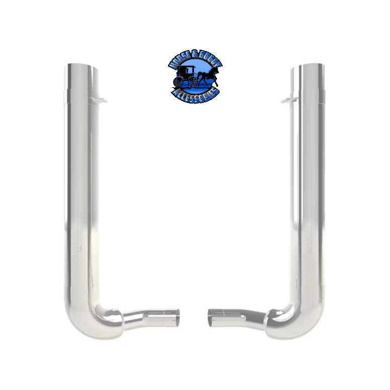 #KC-Q705048CP Dynaflex 7" reduced to 5" kw 900b exhaust kit with 48" quiet spools and over the frame elbows and clamps EXHAUST Light Gray