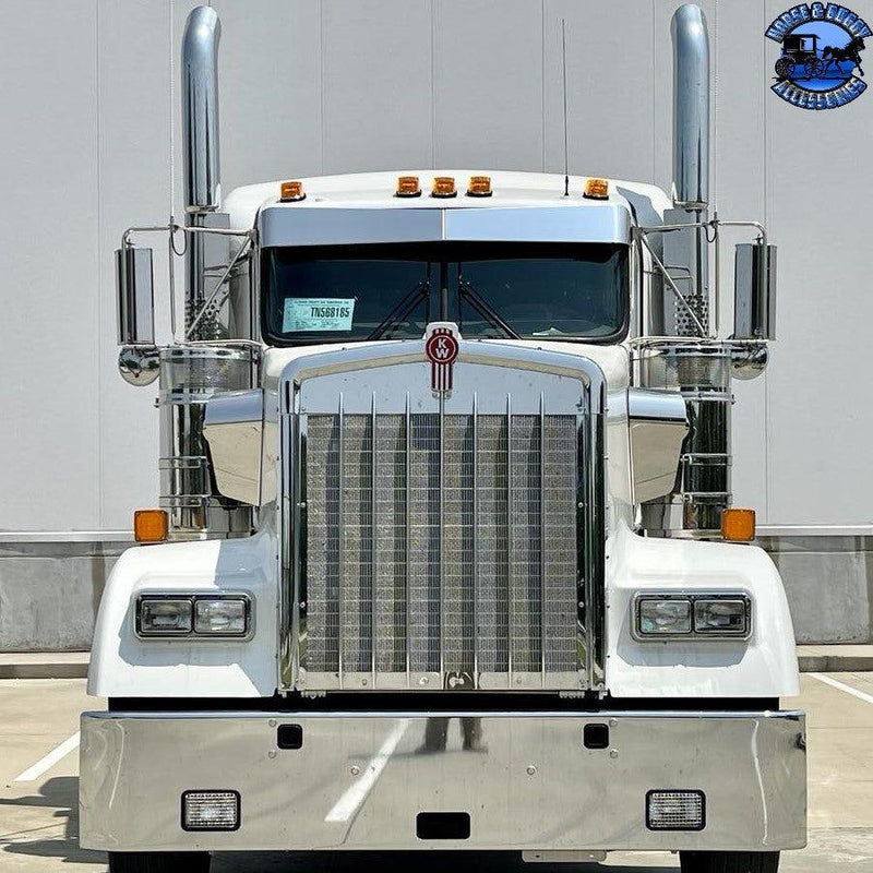 Rollin Low Forward Bowtie 14 guage Kenworth Visor 8"x6" Bowtie #2027 visor Gray