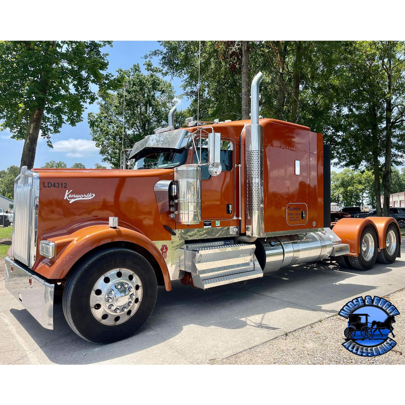 nu-2002-100 Kenworth hood decal emblem logo replacement stainless (sold by the piece) #2002 EMBLEM Dark Slate Gray