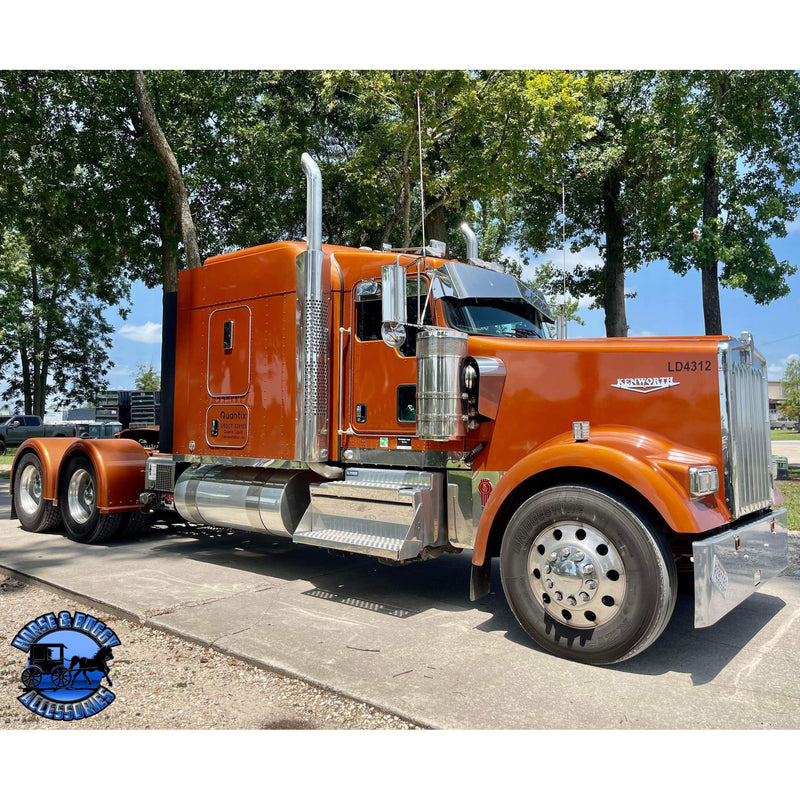 NU-2001 Kenworth hood decal emblem logo replacement stainless (sold by the piece) #2001 EMBLEM Dark Slate Gray