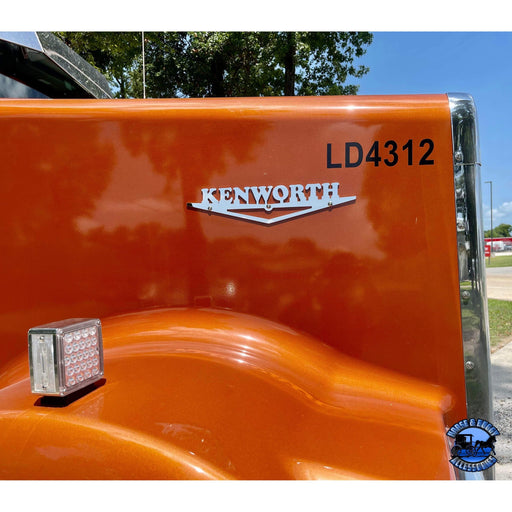 Saddle Brown NU-2001 Kenworth hood decal emblem logo replacement stainless (sold by the piece) #2001 EMBLEM