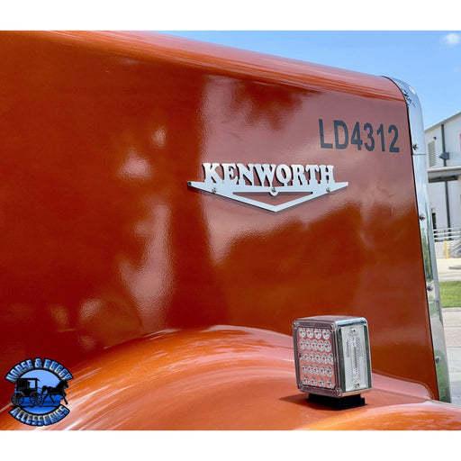 Saddle Brown NU-2001 Kenworth hood decal emblem logo replacement stainless (sold by the piece) #2001 EMBLEM
