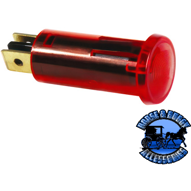 Tomato UP-98372 Red Warning Light 16 Amp 12V w/2 Lucar Terminals, 1 Pc.