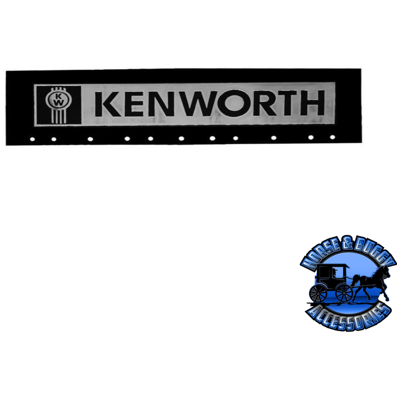 MUD-382406-121 QUARTER FENDER BLACK MUDFLAP W/ CHROME KW LOGO Mud Flap Black