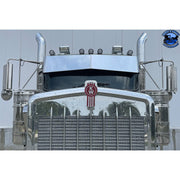 Rollin Low "Left Lane" 14 guage Kenworth Visor 13x11" Bowtie- #2026 visor Dark Gray