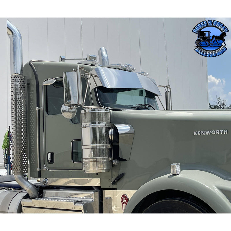 Rollin Low "Left Lane" 14 guage Kenworth Visor 13x11" Bowtie- #2026 visor Gray