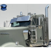 Rollin Low "Left Lane" 14 guage Kenworth Visor 13x11" Bowtie- #2026 visor Dark Gray