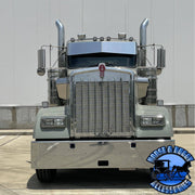 Rollin Low "Left Lane" 14 guage Kenworth Visor 13x11" Bowtie- #2026 visor Dark Gray