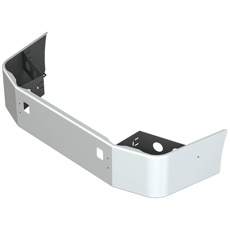 E-LE-0010-17 18'' VOLVE VNL42T & VNL64T SET BACK AXLE BUMPER W/ BOLT & TOW HOLES VOLVO BUMPER Light Gray