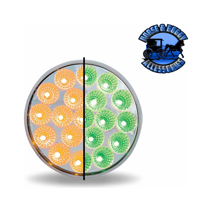 Gray 4" Round Trux Dual Revolution LEDs (Choose Style and Color) 4" ROUND Amber to Green - 19 Diodes