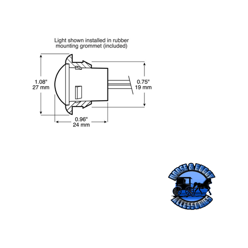 Lavender M181A-BT2 3/4" Amber LED Marker/ Clearance, PC-Rated, Round, w/ two .180 Bullets, Bulk Pack