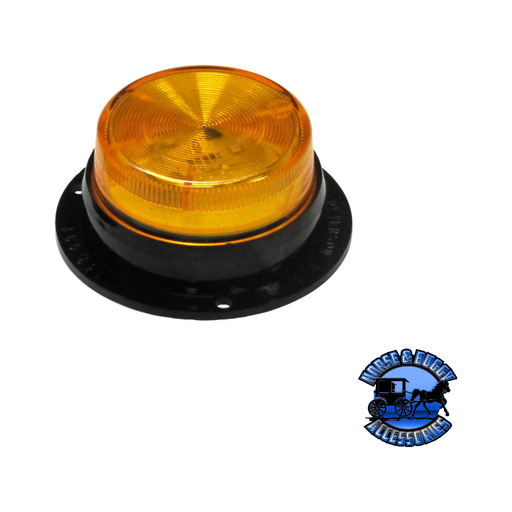 Black M192SA 2.5″ Amber LED Marker/ Clearance, P2, Round, AMP, w/ Side Marker Flange, bulk pack