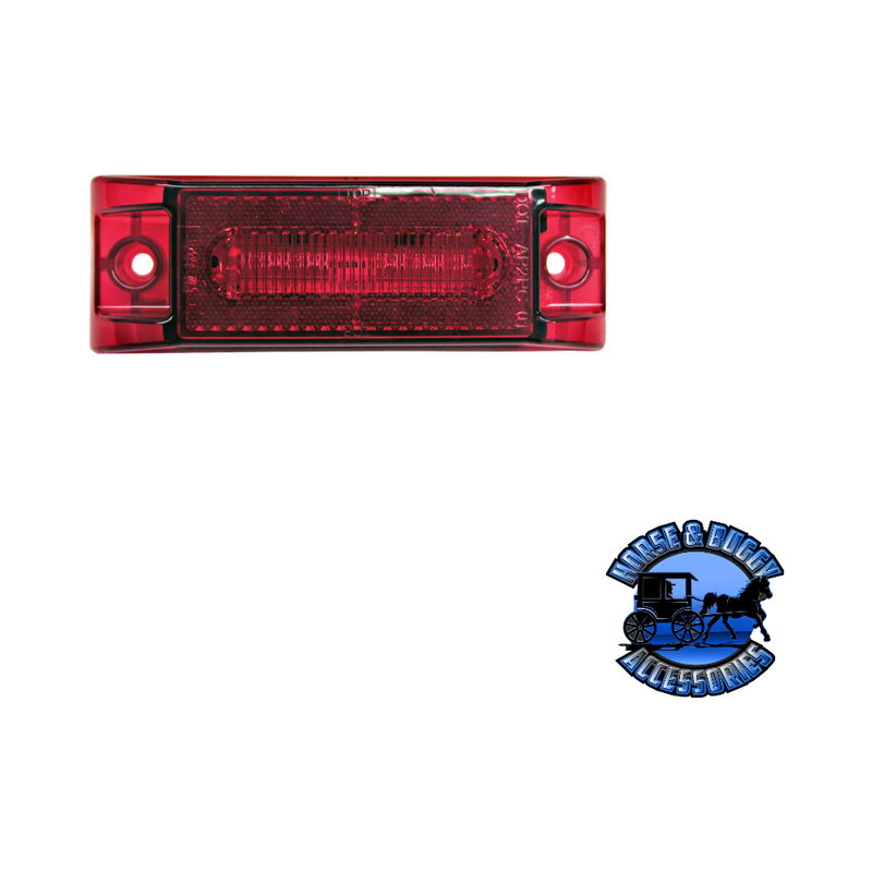 M353R 6"x2" Red LED Marker/ Clearance, PC-Rated, Rectangular, w/ Auxiliary Function, Bulk Pack Dark Slate Gray