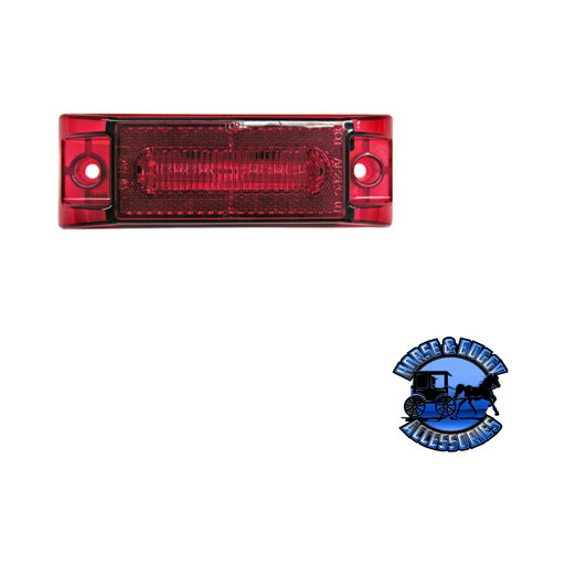 Dark Slate Gray M353R 6"x2" Red LED Marker/ Clearance, PC-Rated, Rectangular, w/ Auxiliary Function, Bulk Pack