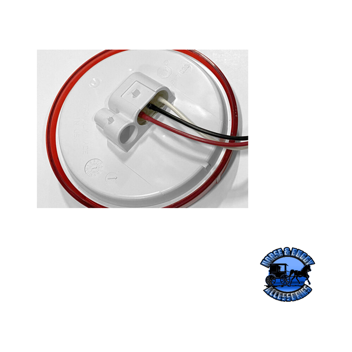 Light Gray M417R-P 4" Red LED Stop/Turn/Tail, Round, 36-Diodes, w/ Adapter, Bulk Pack