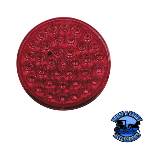 Brown M417R-P 4" Red LED Stop/Turn/Tail, Round, 36-Diodes, w/ Adapter, Bulk Pack