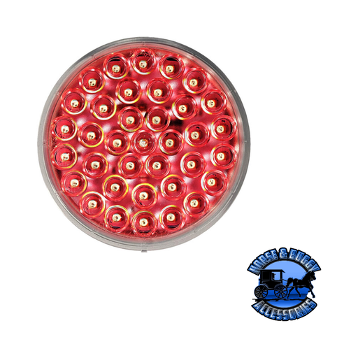 Brown M817CR-36 4" Red Clear Lens LED Stop/Turn/Tail, Round, 36 Diode, AMP Housing, bulk pack