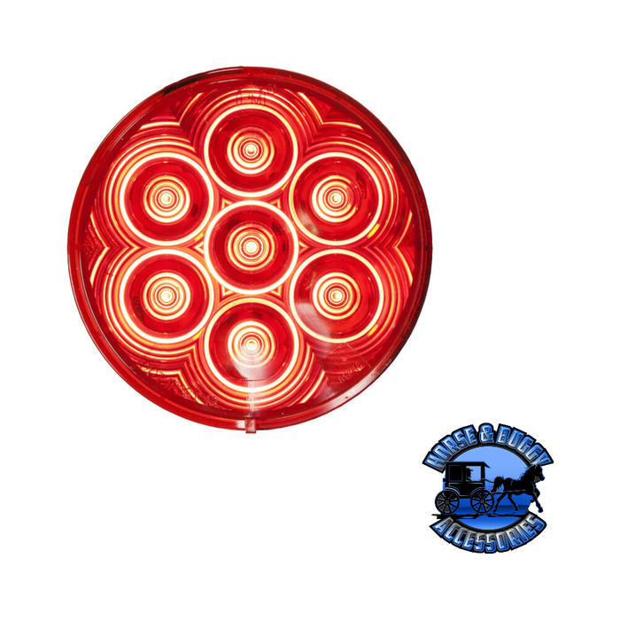 Firebrick M817R-7 4" Red LED Stop/Turn/Tail, Round, AMP, Grommet-Mount, Bulk Pack