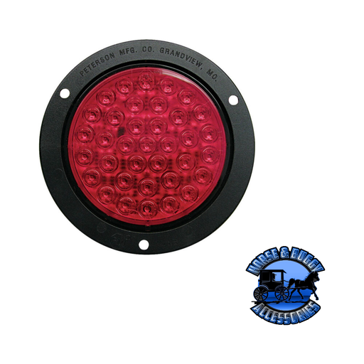Dark Slate Gray M818R-36 4" Red LED Stop/Turn/Tail, Round, AMP, Flange-Mount 4" ROUND