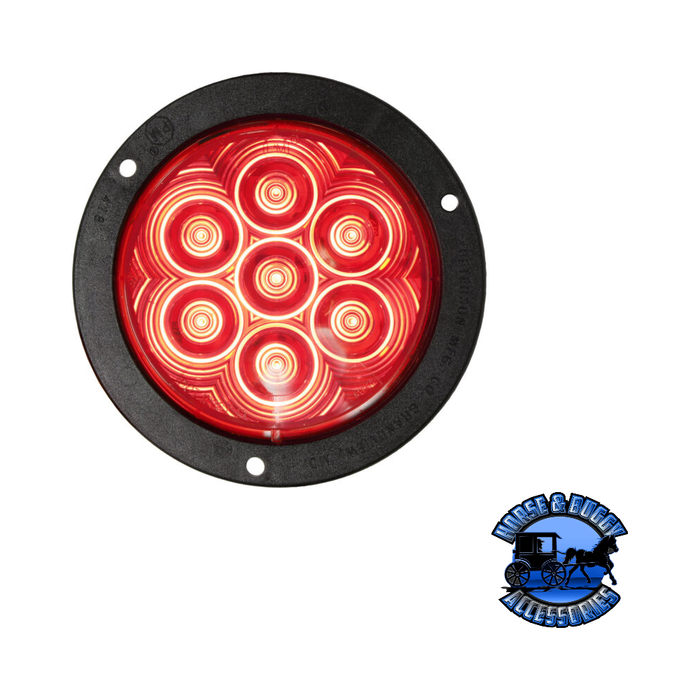 Dark Slate Gray M824R-7 4" Red LED Stop/Turn/Tail, Round, Flange-Mount