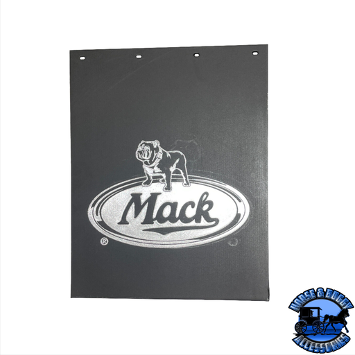 Dark Slate Gray 3/8'' BLACK RUBBER MUDFLAP W/ SILVER MACK LOGO (CHOOSE SIDE) (24'' X 30'') Mud Flap (24" X 30")LEFT SIDE