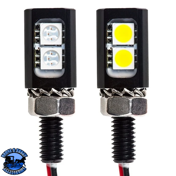 SB-MAL-S-CW2 MINI COOL WHITE LED LICENSE PLATE BOLT W/SILVER HOUSING