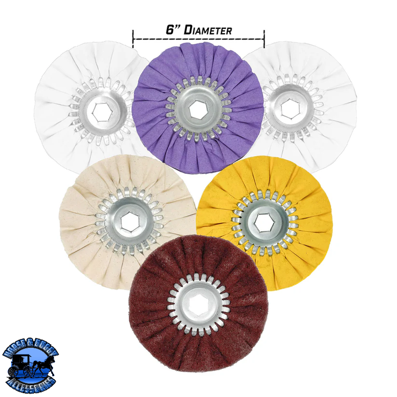 6" Mini Airway Buffing Wheels (5 Pack) (Choose Color)