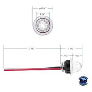 United Pacific 4 LED DUAL FUNCTION MINI WATERMELON LIGHT (CLEARANCE/MARKER) watermelon sealed led Amber/Amber,Red/Red,Amber/Clear,Red/Clear,Blue/Clear,White/Clear Light Gray