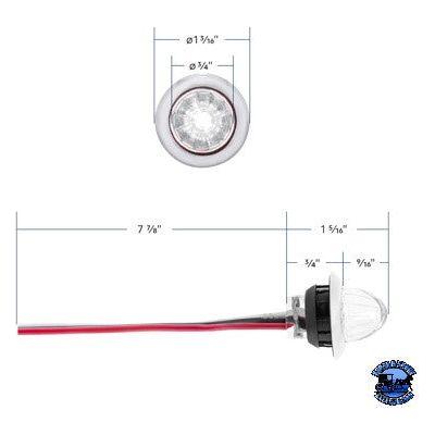 United Pacific 4 LED DUAL FUNCTION MINI WATERMELON LIGHT (CLEARANCE/MARKER) watermelon sealed led Amber/Amber,Red/Red,Amber/Clear,Red/Clear,Blue/Clear,White/Clear Light Gray