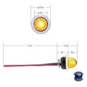 United Pacific 4 LED DUAL FUNCTION MINI WATERMELON LIGHT (CLEARANCE/MARKER) watermelon sealed led Amber/Amber,Red/Red,Amber/Clear,Red/Clear,Blue/Clear,White/Clear Light Gray