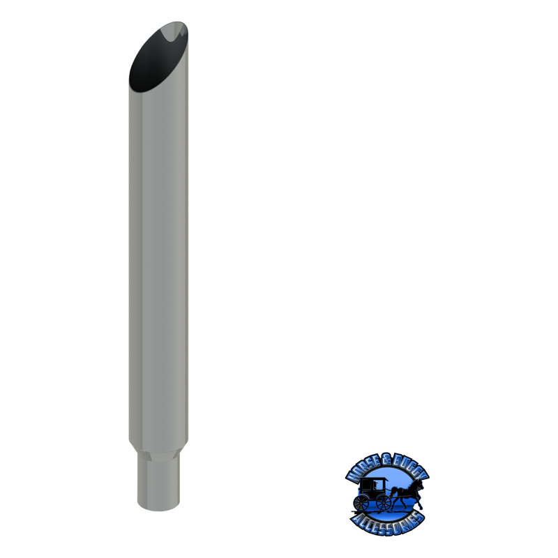 106G-064-1103 6"x64" Mitered Exhaust Stack - Reduced to 5" and Extended OD Light Slate Gray