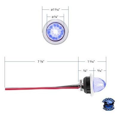 United Pacific 4 LED DUAL FUNCTION MINI WATERMELON LIGHT (CLEARANCE/MARKER) watermelon sealed led Amber/Amber,Red/Red,Amber/Clear,Red/Clear,Blue/Clear,White/Clear Light Gray